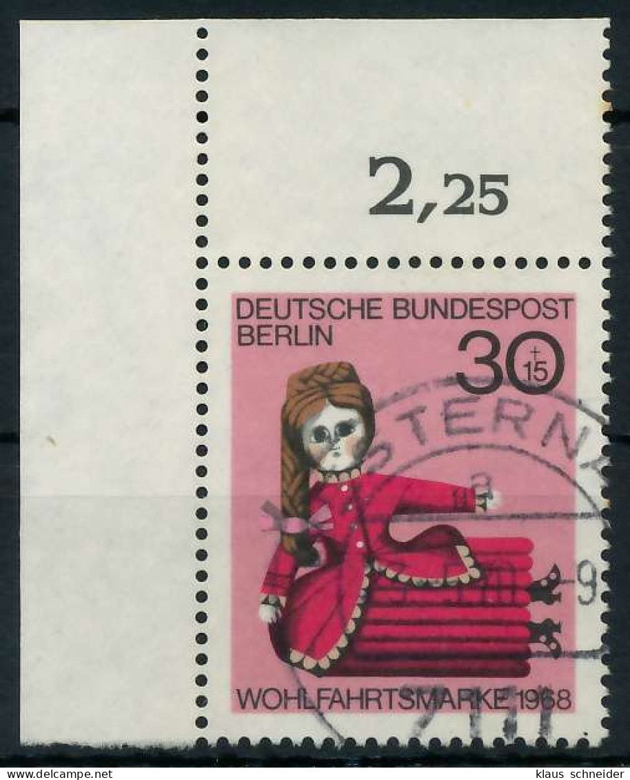 BERLIN 1968 Nr 324 Zentrisch Gestempelt ECKE-OLI X91D9C2 - Used Stamps