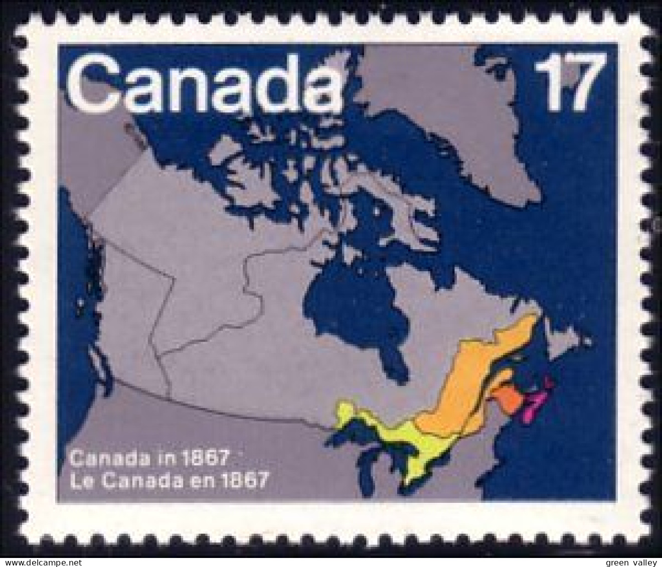 (C08-90a) Canada Carte 1867 Map MNH ** Neuf SC - Unused Stamps