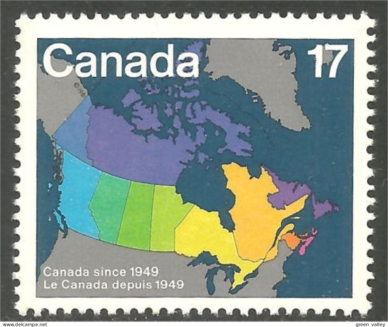 (C08-93a) Canada Carte 1949 Map MNH ** Neuf SC - Unused Stamps