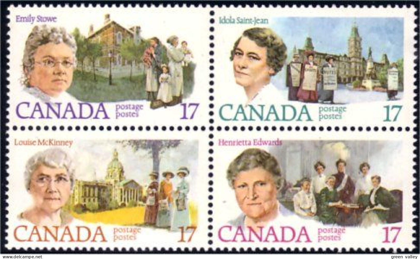 (C08-82aa) Canada Stowe St-Jean McKinney Edwards Se-tenant MNH ** Neuf SC - Unused Stamps