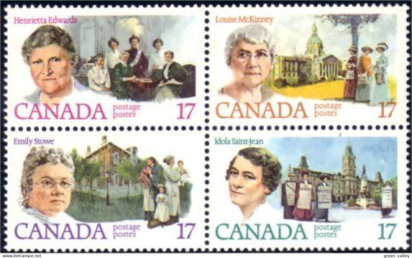 (C08-81aa) Canada Stowe St-Jean McKinney Edwards Se-tenant MNH ** Neuf SC - Unused Stamps