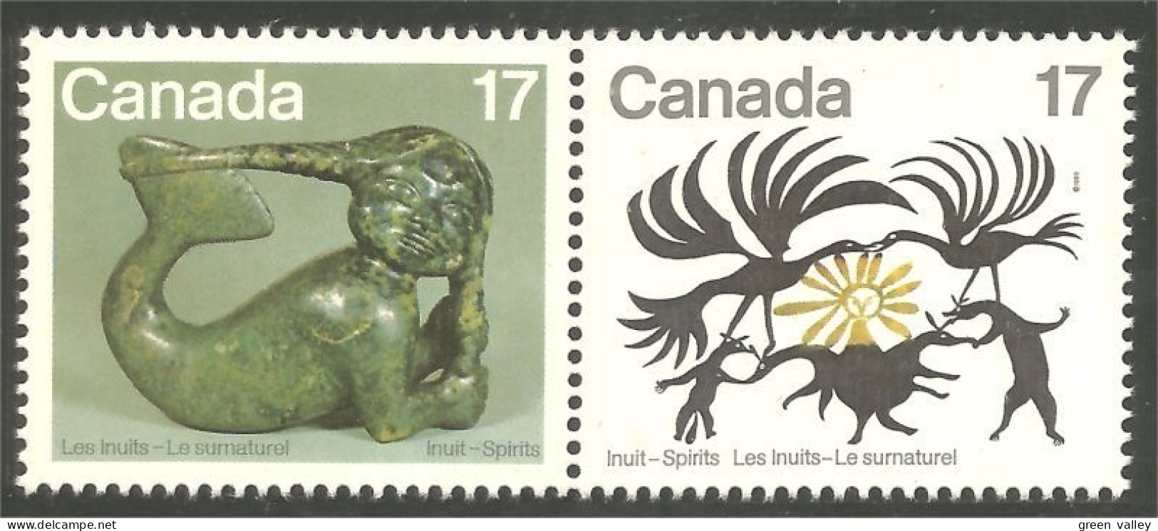 (C08-67aa) Canada Esprits Inuit Spirits Sedna Sun Soleil Se-tenant MNH ** Neuf SC - Unused Stamps