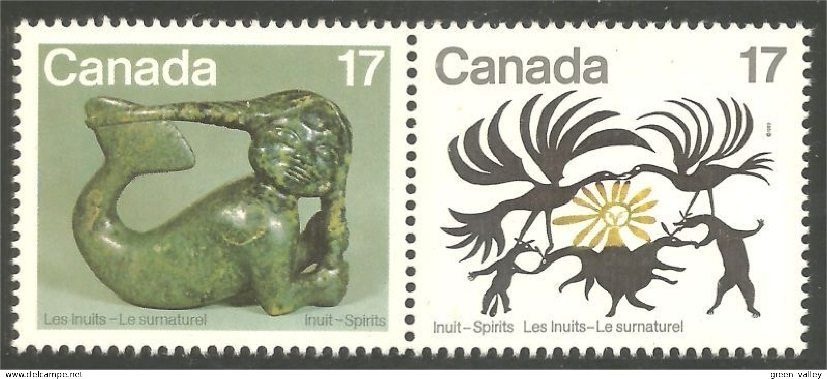 (C08-67aa) Canada Esprits Inuit Spirits Sedna Sun Soleil Se-tenant MNH ** Neuf SC - Neufs