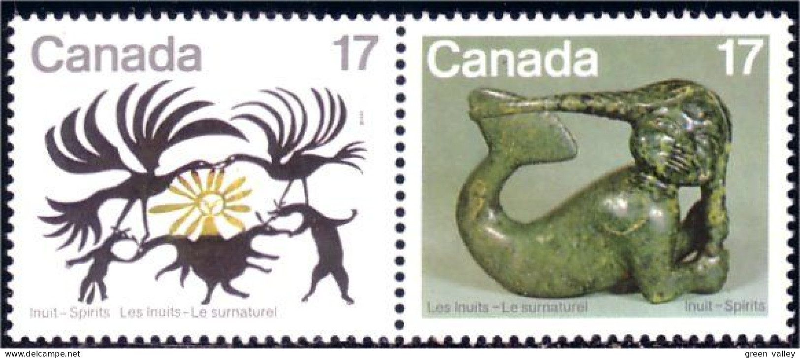 (C08-66ab) Canada Esprits Inuit Spirits Sun Soleil Sedna Se-tenant MNH ** Neuf SC - Indiens D'Amérique