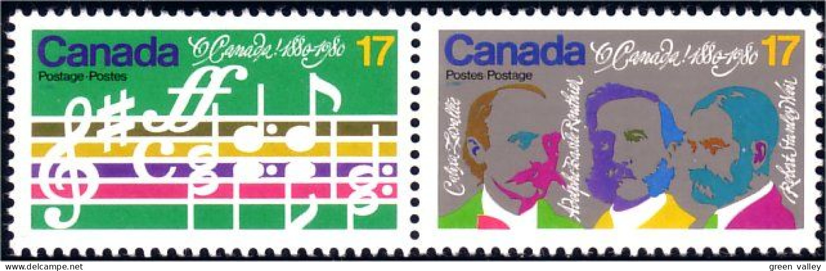 (C08-58ab) Canada Hymne National Anthem Compositeurs Composers Music Se-tenant MNH ** Neuf SC - Musik