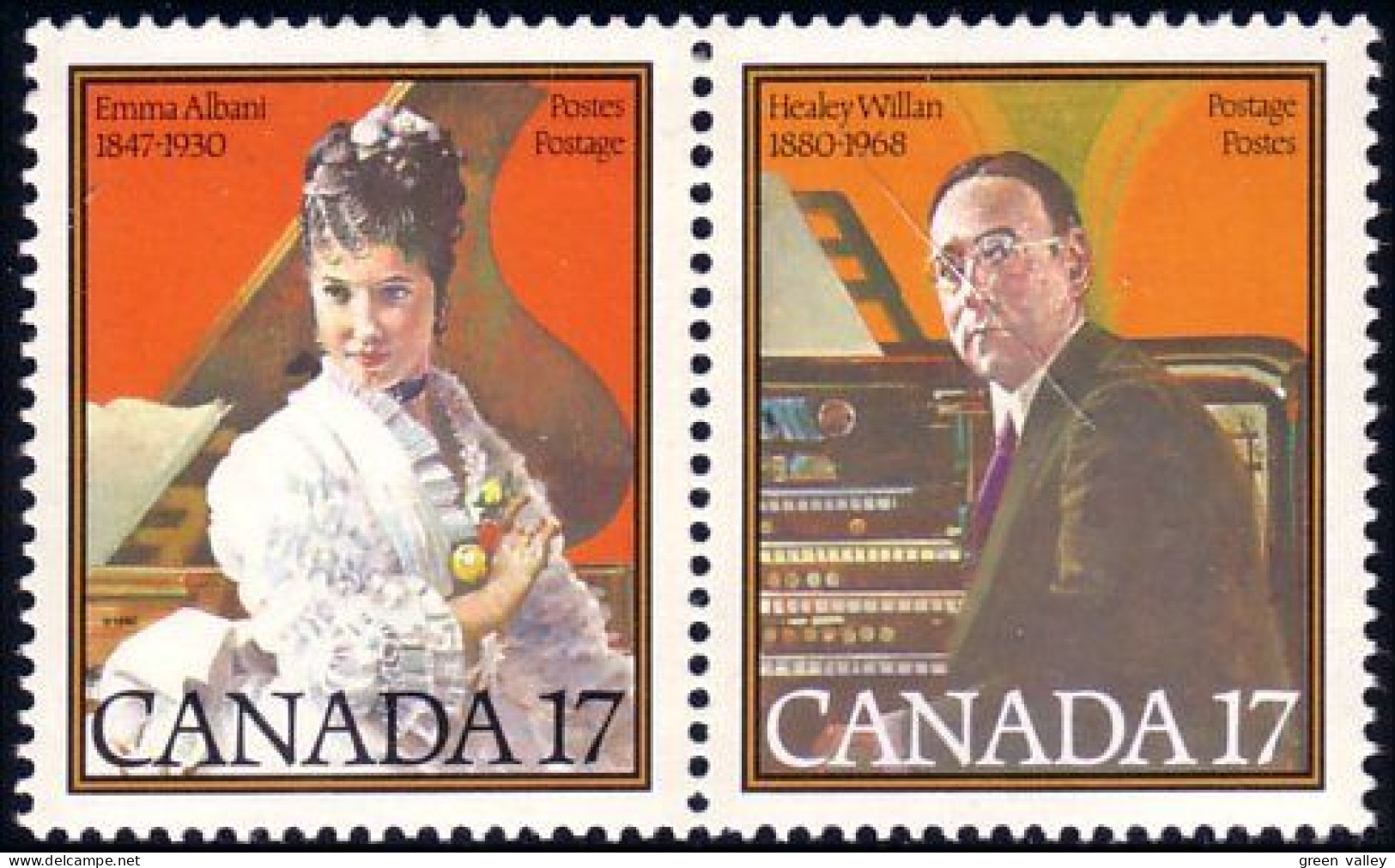 (C08-61ab) Canada Emma Albani Healey Willan Se-tenant MNH ** Neuf SC - Musik