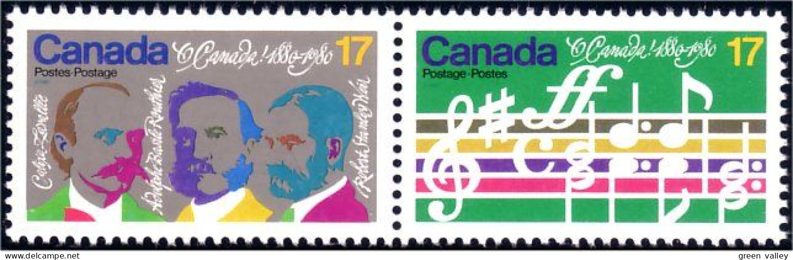 (C08-57aa) Canada O Canada Hymne National Anthem Music Composers Se-tenant MNH ** Neuf SC - Unused Stamps