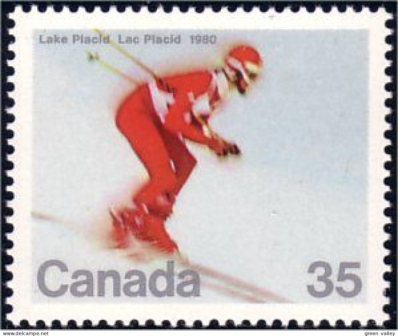 (C08-48a) Canada Downhill Ski Descente Lake Placid MNH ** Neuf SC - Unused Stamps