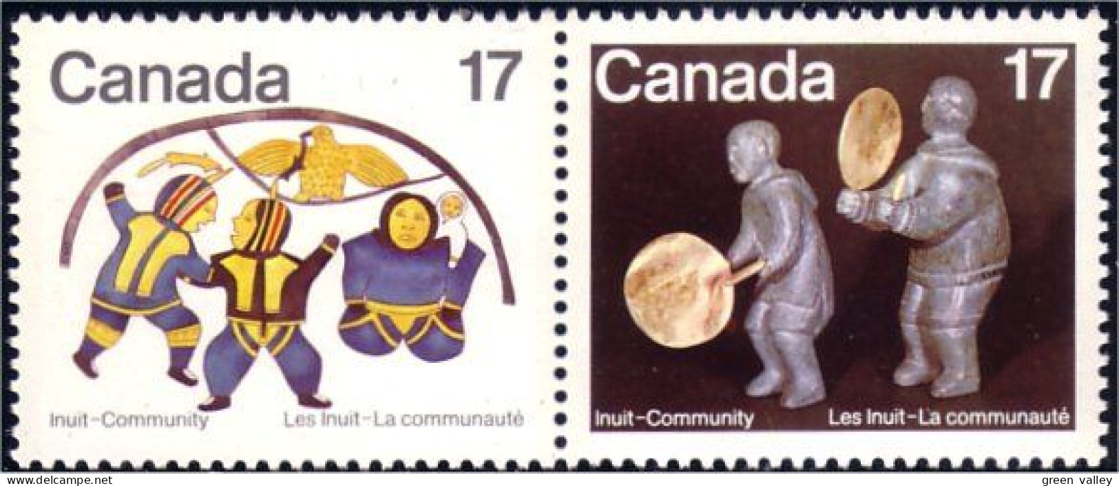 (C08-38ad) Canada Danse Dance Joueurs Tambour Drum Players Soapstone MNH ** Neuf SC - Indianen