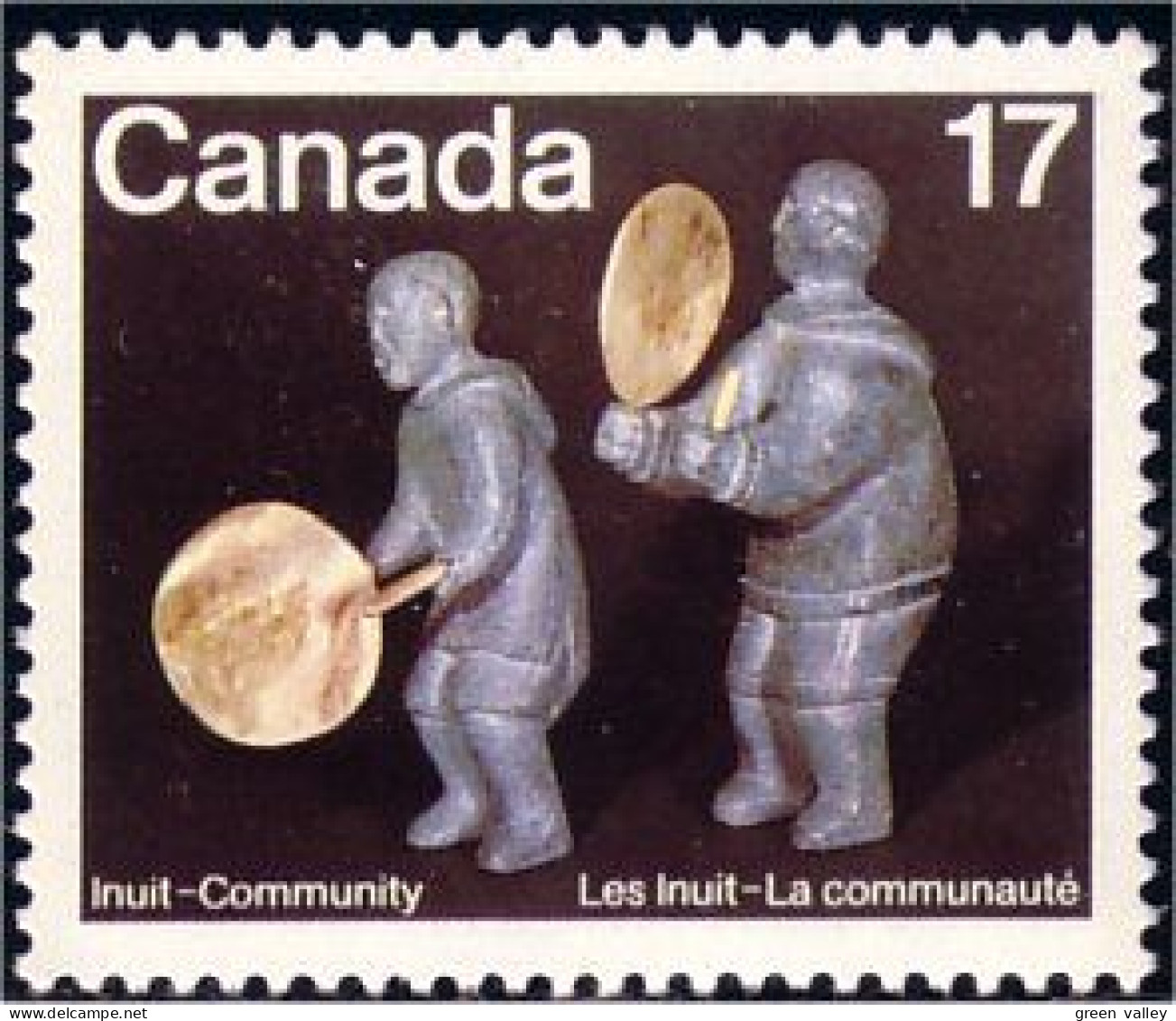 (C08-38e) Canada Joueurs Tambour Drum Players Soapstone MNH ** Neuf SC - Indiens D'Amérique