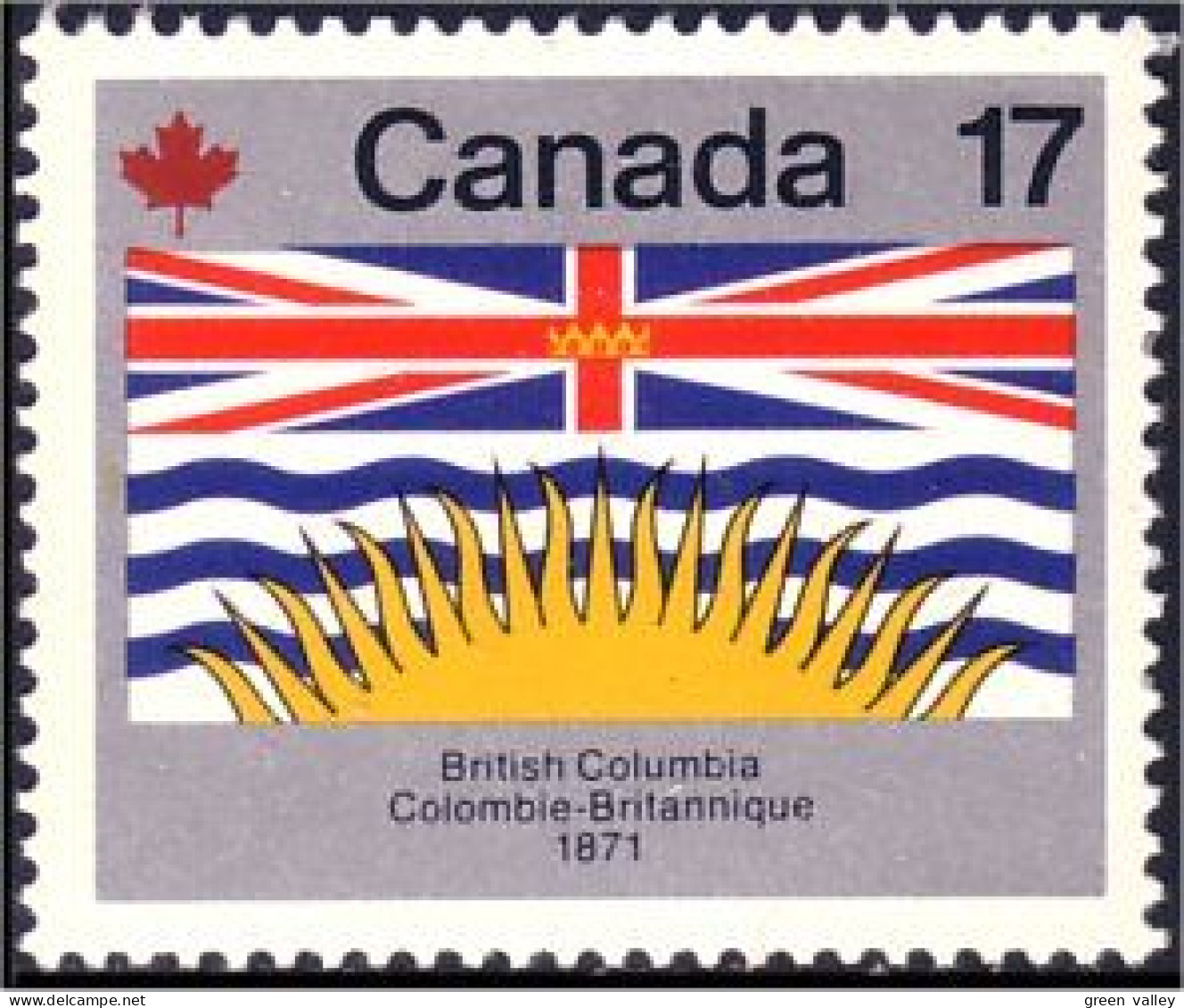 (C08-26b) Canada Drapeau Armoiries British Columbia Flag Coat Of Arms MNH ** Neuf SC - Timbres