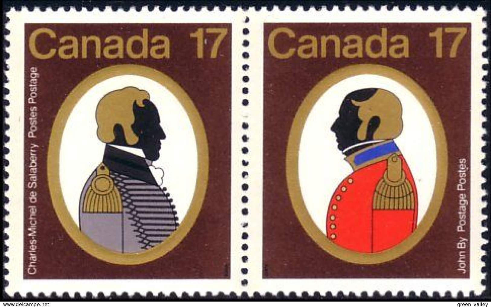 (C08-20aa) Canada De Salaberry John By Se-tenant MNH ** Neuf SC - Neufs