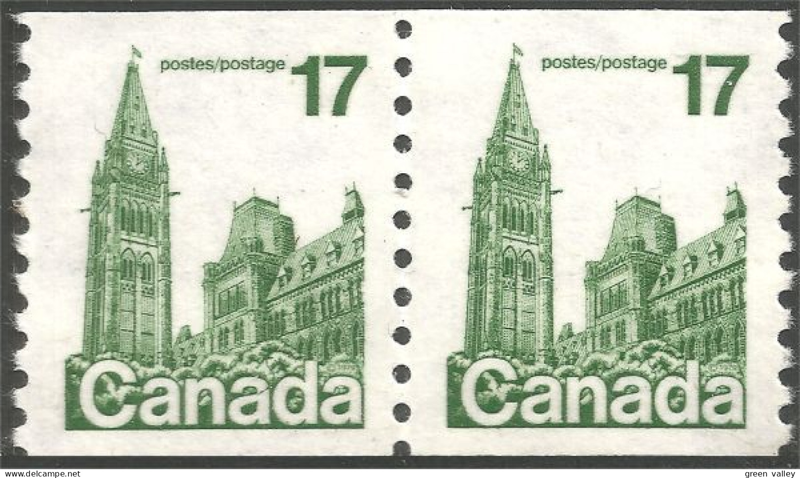 (C08-06pr) Canada 17c Parlement Roulette Paire Coil Parliament MNH ** Neuf SC - Unused Stamps