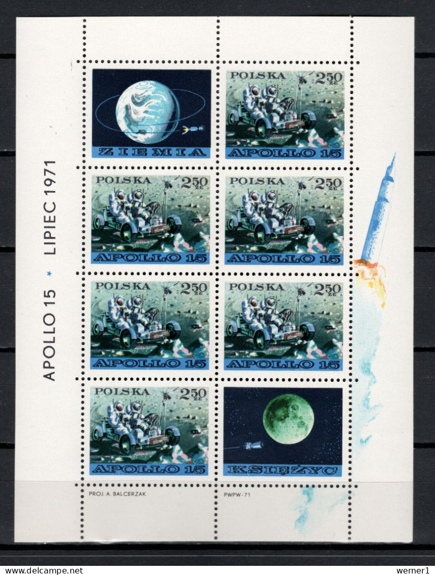 Poland 1971 Space, Apollo 15, S/s MNH - Europe