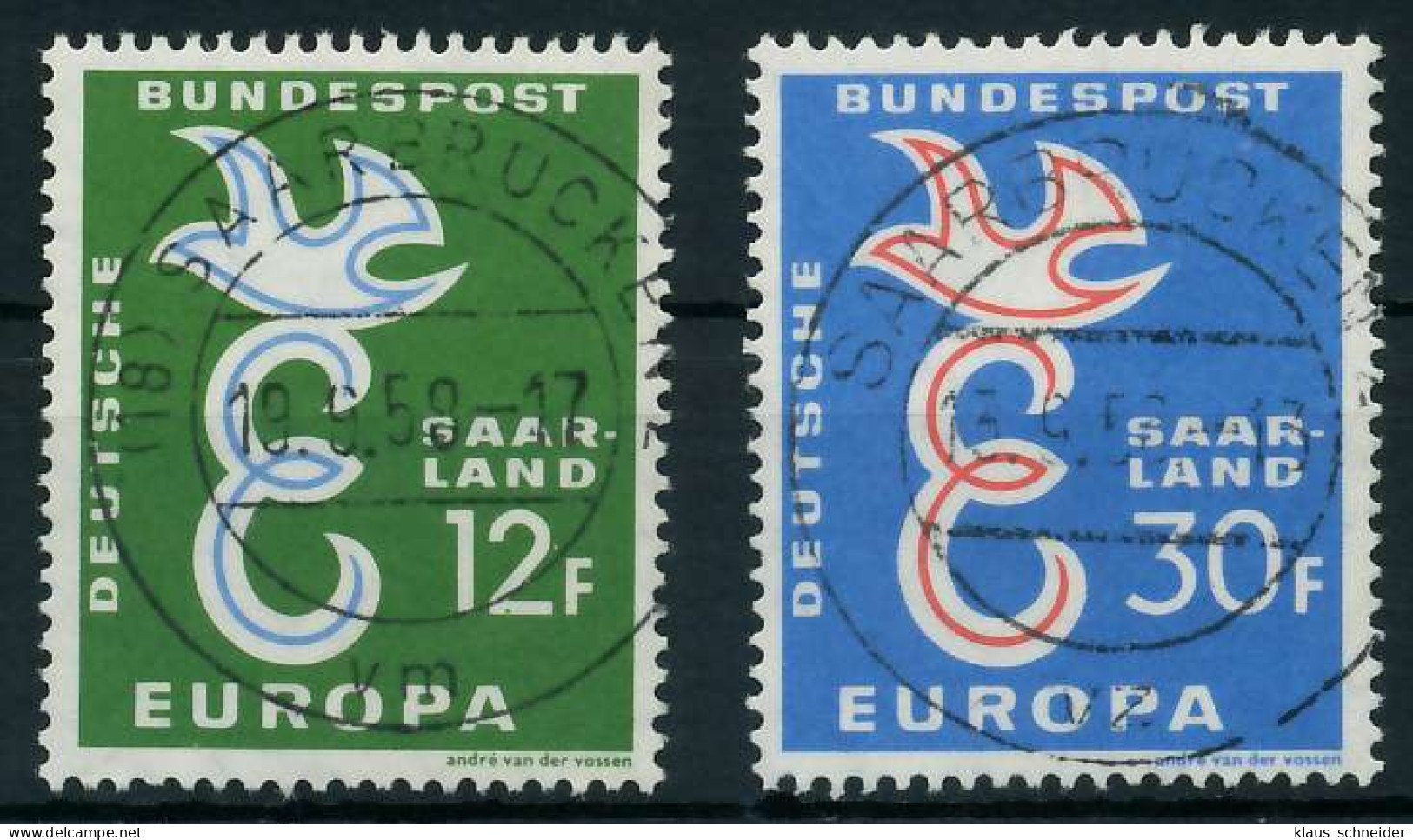 SAAR OPD 1958 Nr 439-440 Zentrisch Gestempelt X982726 - Oblitérés