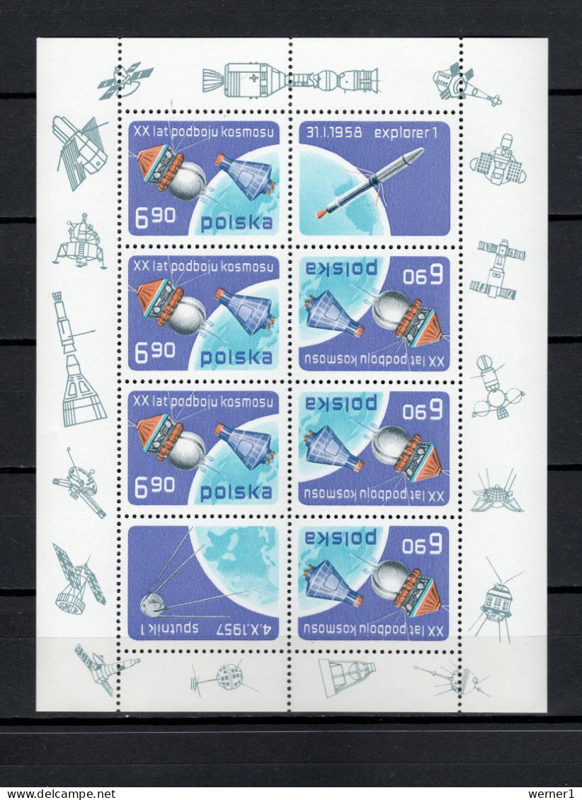 Poland 1977 Space, Vostok, Mercury, Sheetlet MNH - Europe