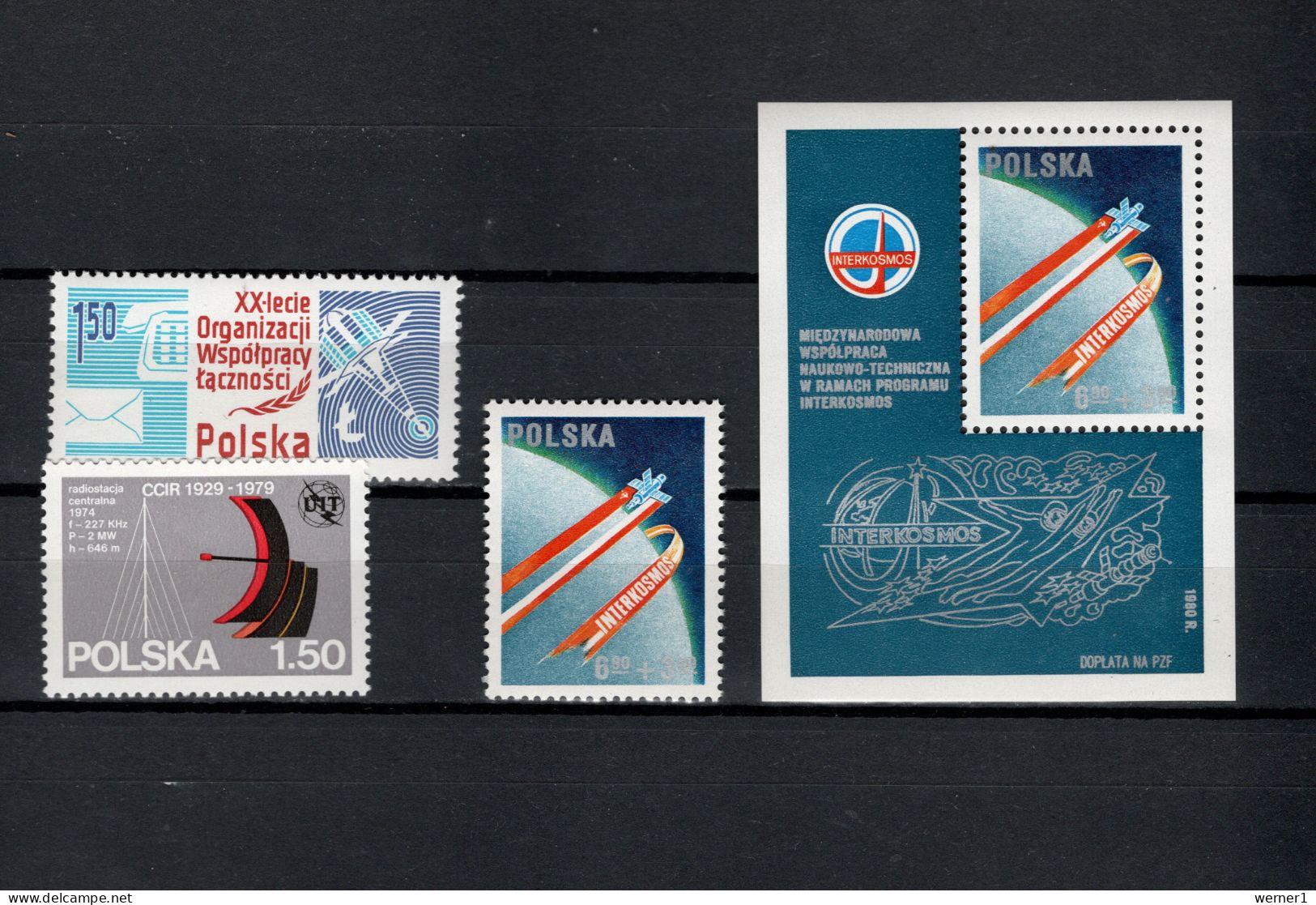 Poland 1978/1980 Space, Telecommunication, ITU, Interkosmos 3 Stamps + S/s MNH - Europe