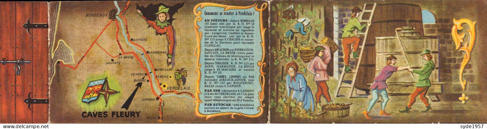 Cérons (Gironde - Nouvelle-Aquitaine) Publicitpour Visite Des "Caves Fleury", Magnifique Illustration - Reclame