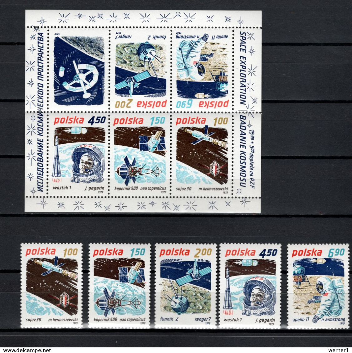 Poland 1979 Space Research Set Of 5 + S/s MNH - Europa