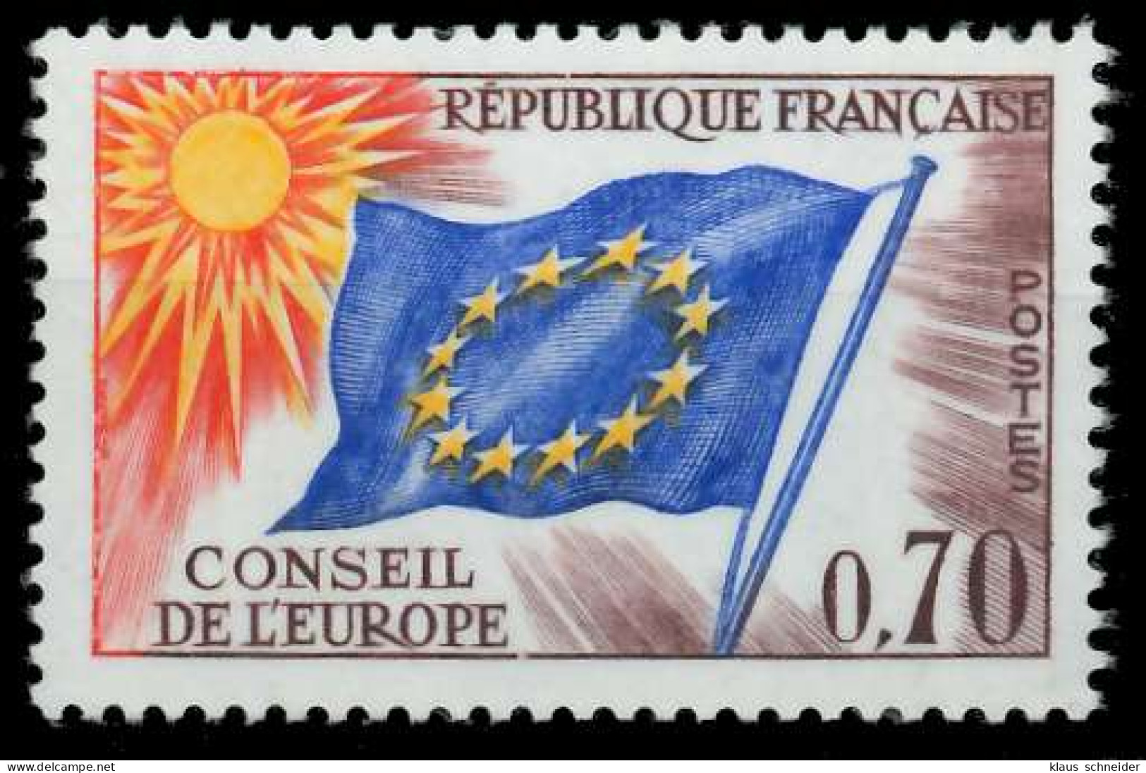 FRANKREICH DIENSTMARKEN EUROPARAT Nr 14 Postfrisch SADFBCA - Mint/Hinged