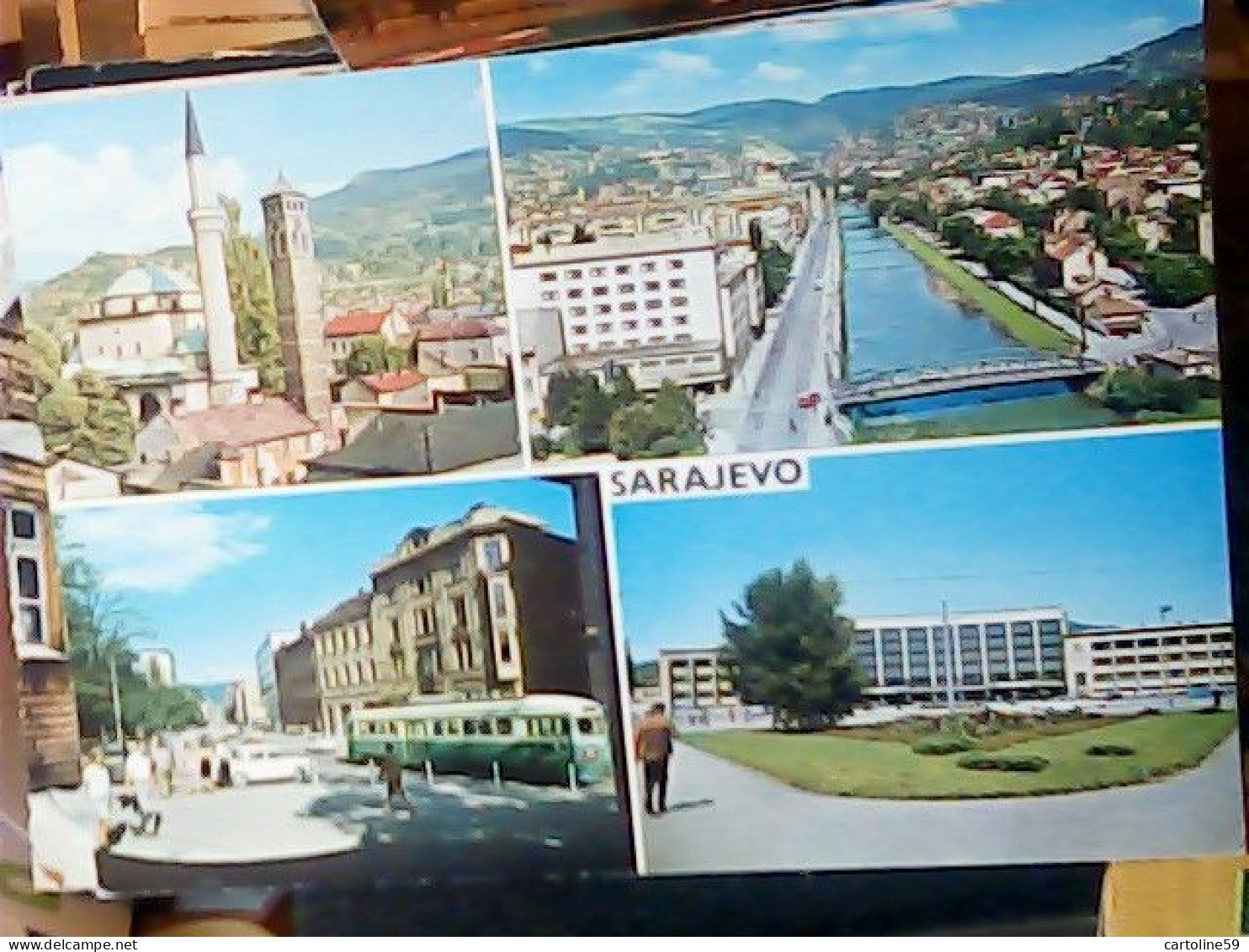 BOSNIA Sarajevo : TRAM / STRAßENBAHN, SKODA 1000, FIAT-ZASTAVA 600 V1971 JV6169 - Bosnië En Herzegovina