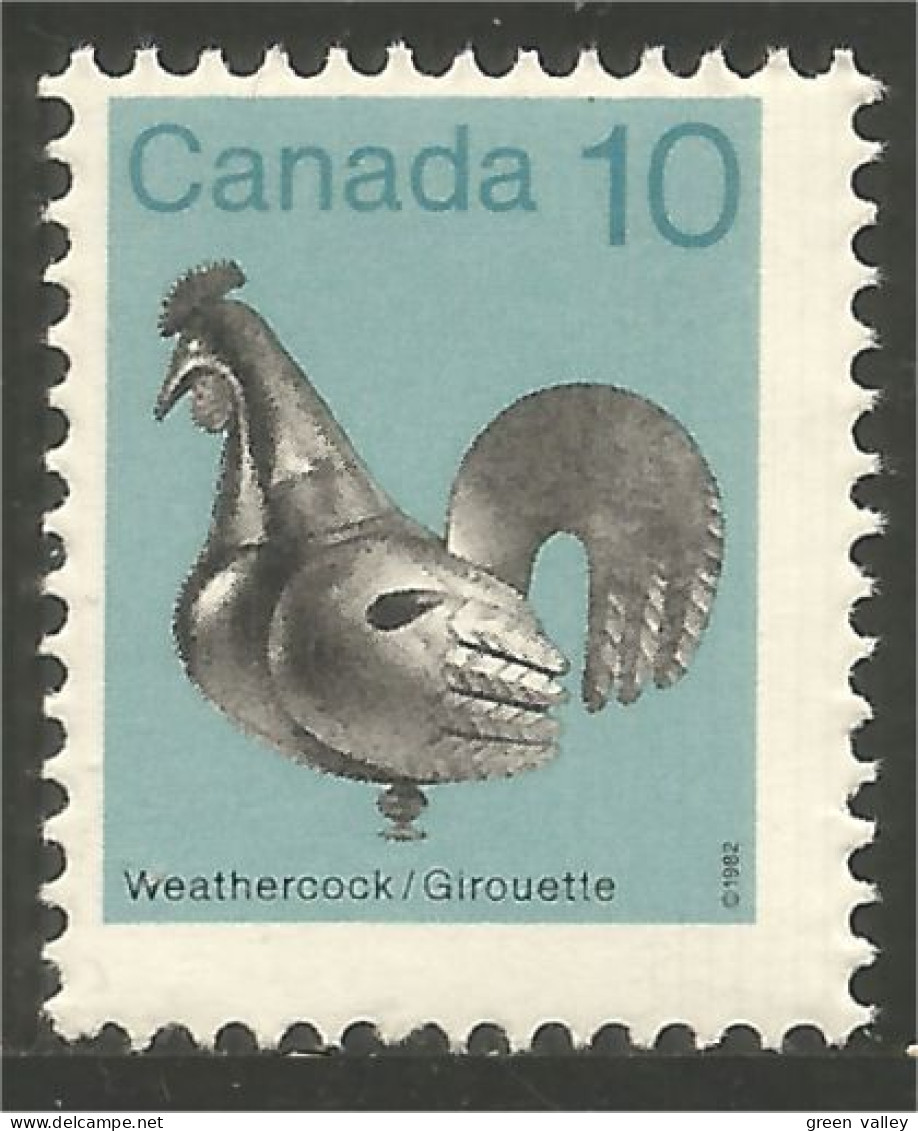 (C09-21ab) Canada Metal Weather Cock Rooster Coq Girouette Perf 13 MNH ** Neuf SC - Hühnervögel & Fasanen
