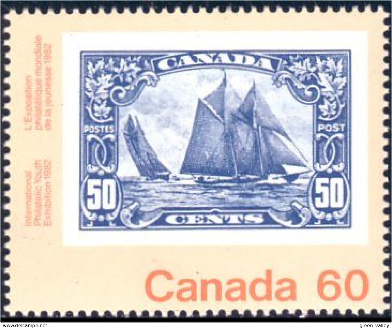 (C09-13b) Canada Voilier Bluenose Sailing Ship MNH ** Neuf SC - Stamps On Stamps