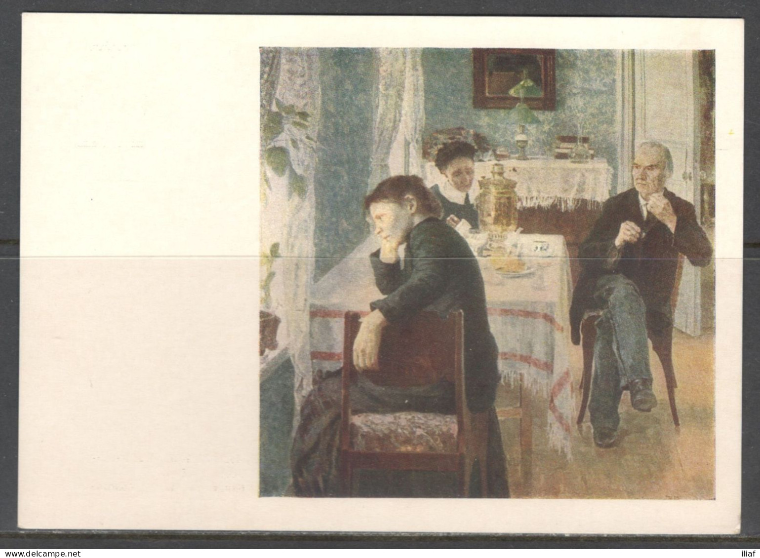 Russia.  Vasily Baksheev - Russian Painter.   Everyday Prose.  Vintage Art  Postcard - Paintings