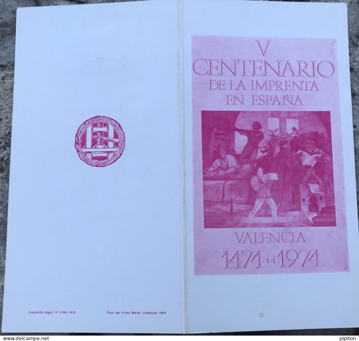 V Centenario De La Imprenta En Espana 1474-1974 - Hojas Conmemorativas