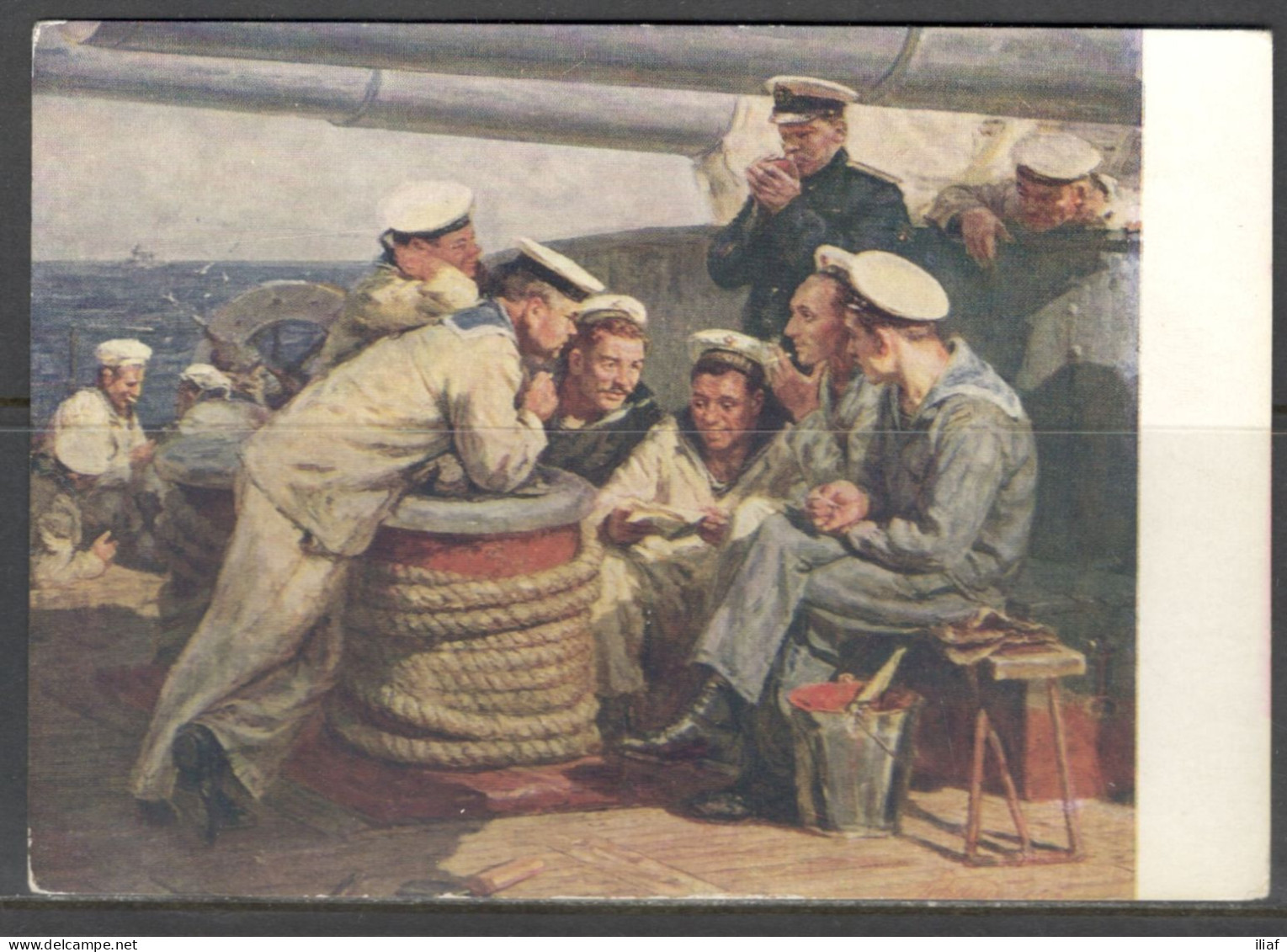 Russia.  Andrei Bantikov - Russian Painter.   Sailors Of The Baltic Fleet.  Vintage Art  Postcard - Paintings