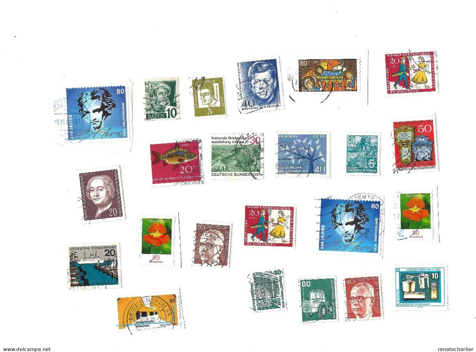 Collection De 100 Timbres  Oblitérés. - Collections