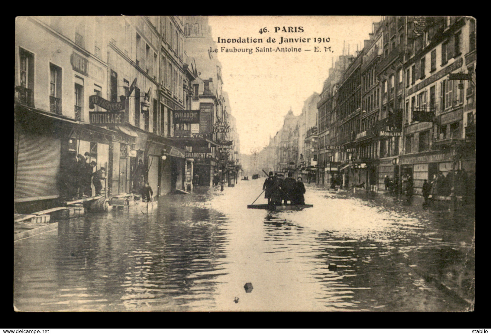 75 - PARIS 12EME - LE FAUBOURG ST-ANTOINE - INONDATIONS DE 1910 - Arrondissement: 12