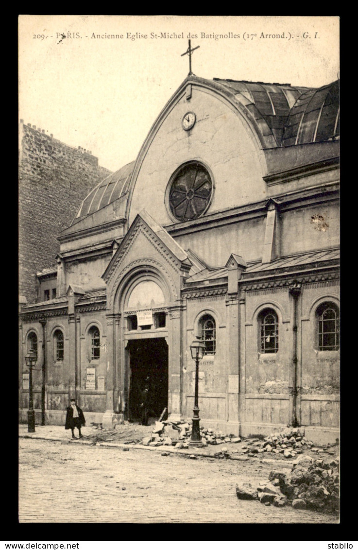 75 - PARIS 17EME - DEMOLITION DE L'ANCIENNE EGLISE ST-MICHEL DES BATIGNOLLES PAR L'ENTREPRISE RIBES ANTOINE - Arrondissement: 17