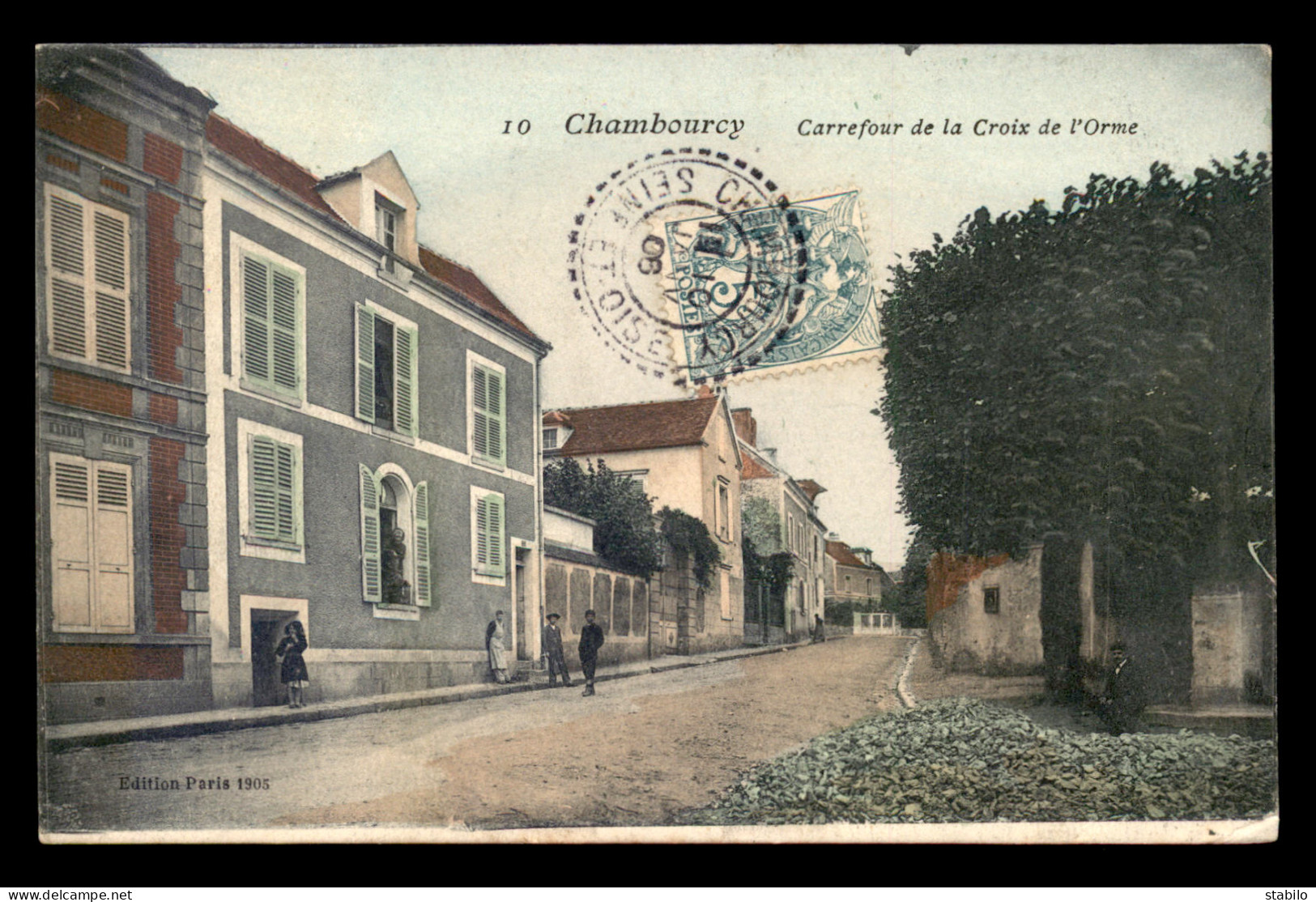 78 - CHAMBOURCY - CARREFOUR DE LA CROIX DE L'ORME - CARTE COLORISEE - Chambourcy