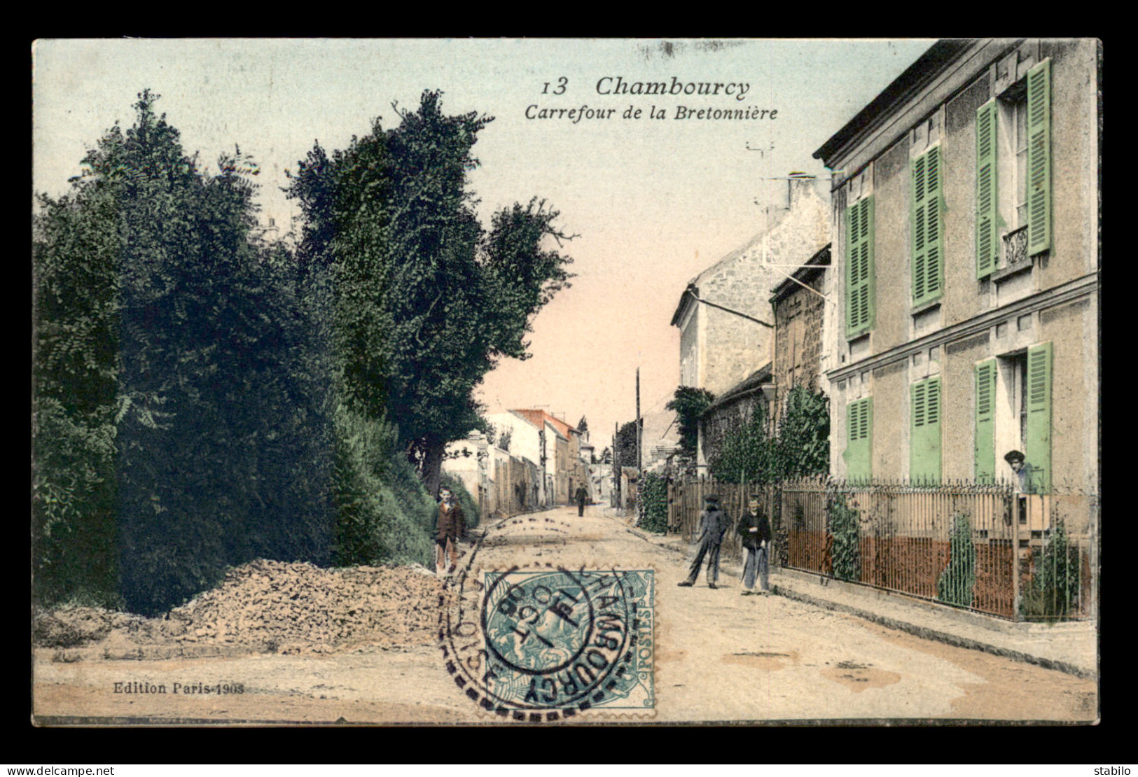 78 - CHAMBOURCY - CARREFOUR DE LA BRETONNIERE - CARTE COLORISEE - Chambourcy