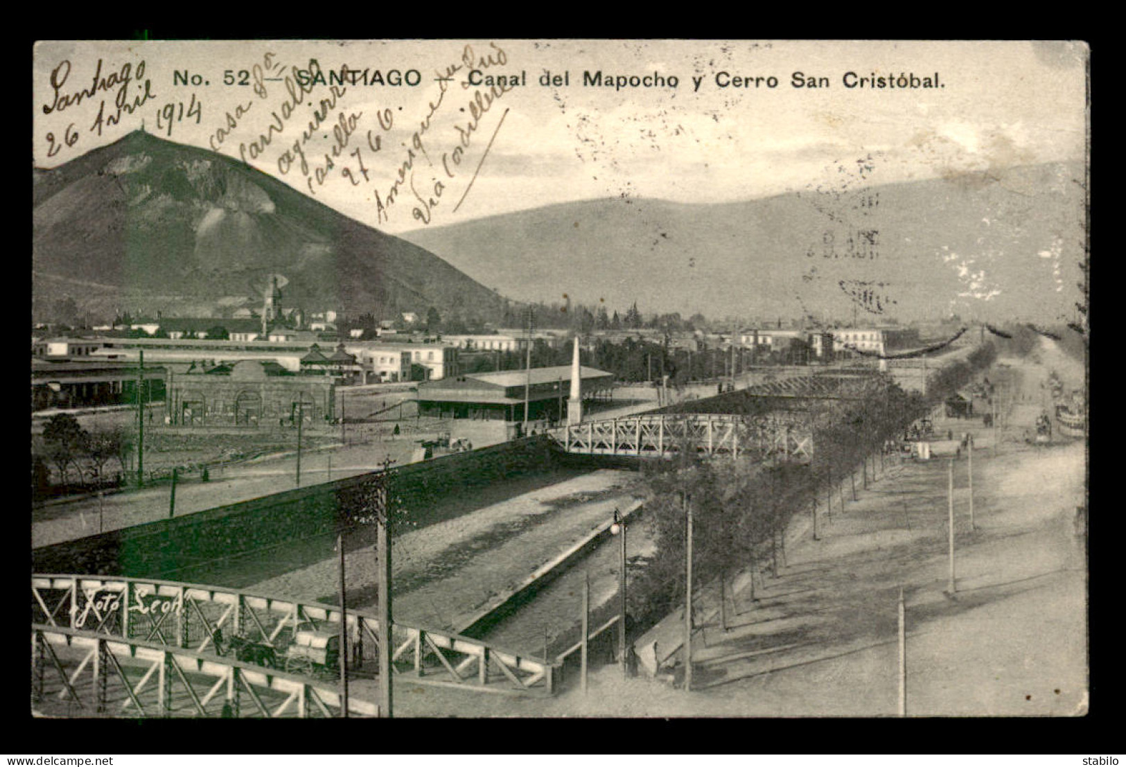 CHILI - SANTIAGO - CANAL DEL MAPOCHO Y CERRO SAN CRISTOBAL - Chili