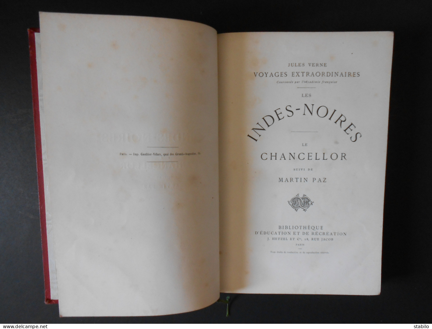 JULES VERNES - LES INDES-NOIRES - DESSINS DE J. FERAT, GRAVURES DE CHARLES BARBANT - LIVRE RELIE TRANCHE OR - Klassieke Auteurs