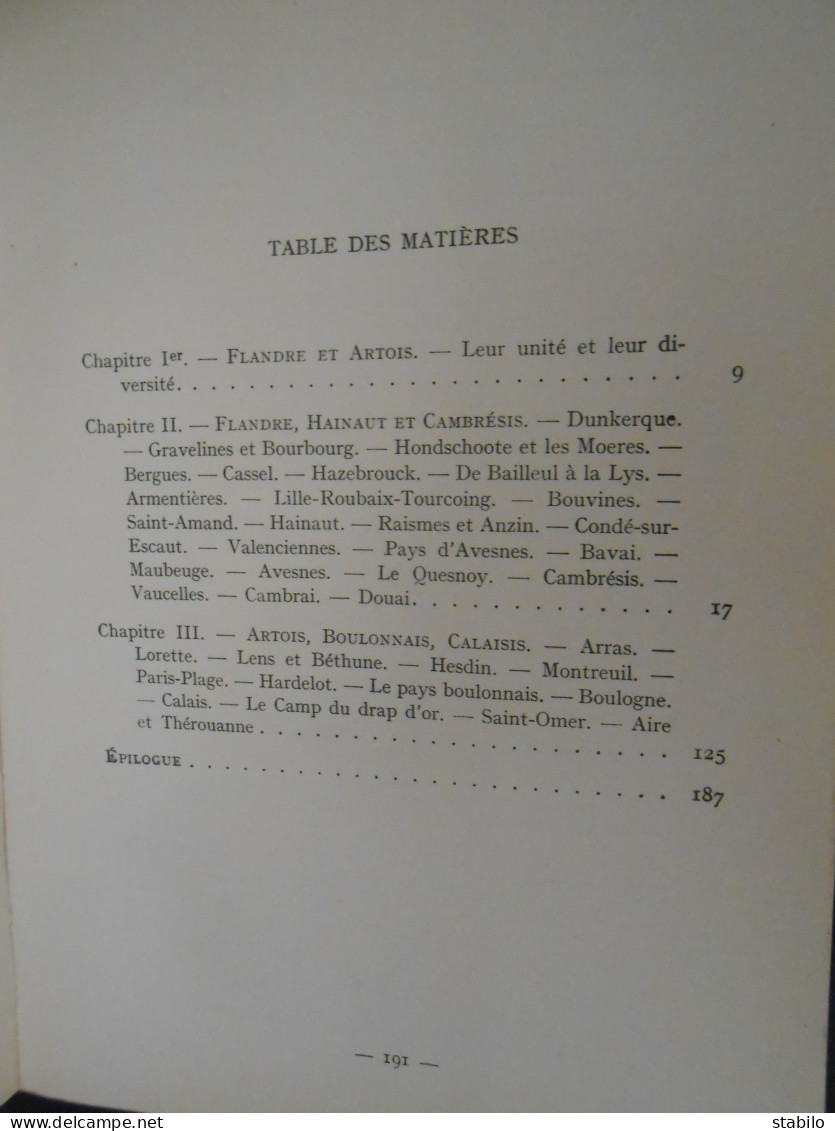 FLANDRE ET ARTOIS PAR A. MABILLE DE PONCHEVILLE - COUVERTURE ILLUSTREE PAR H. GROS - 175 HELIOGRAVURES - 1938 - Picardie - Nord-Pas-de-Calais