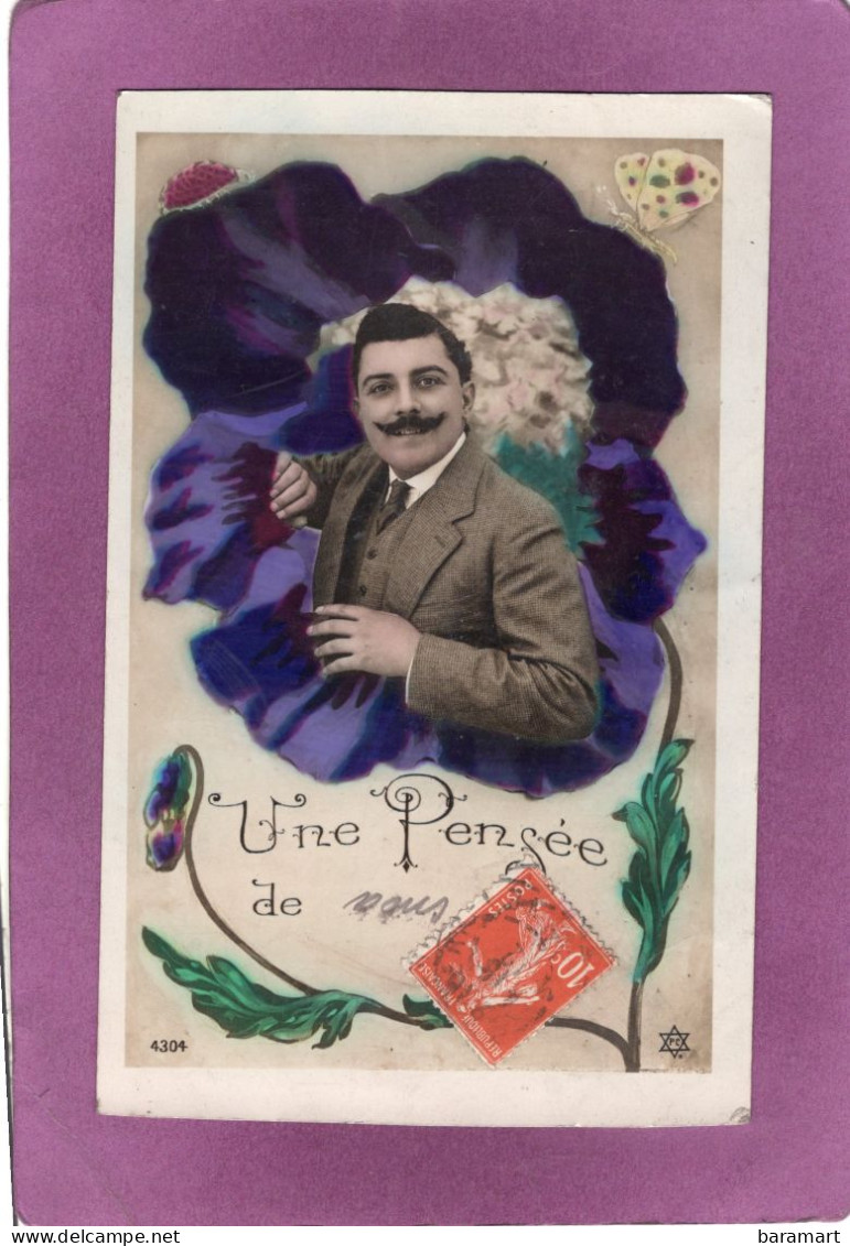 Homme Dans Une Fleur  Une Pensée De .... P. C. 4303 - Hombres