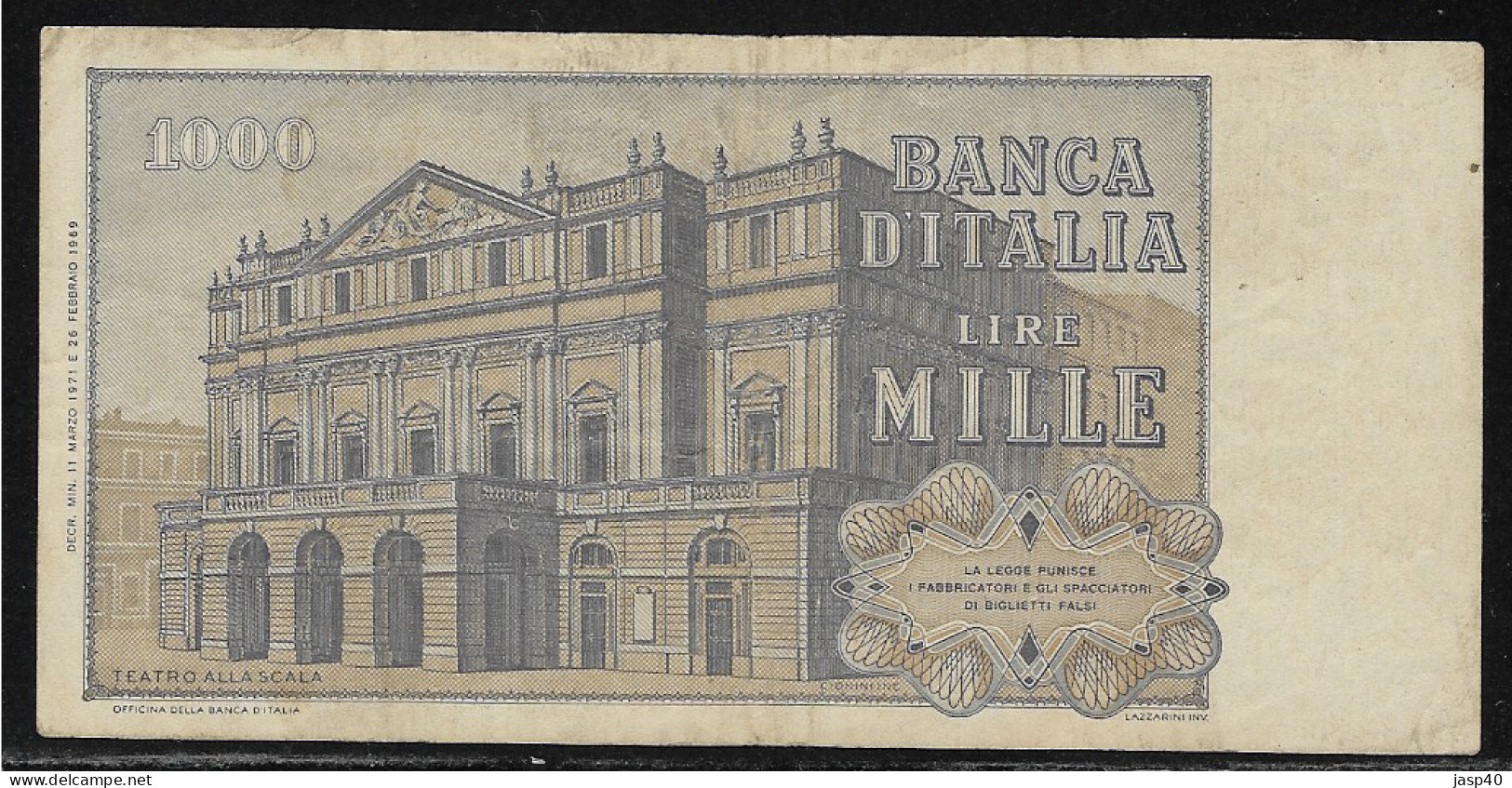 ITALIA - 1000 LIRAS - 1.000 Lire