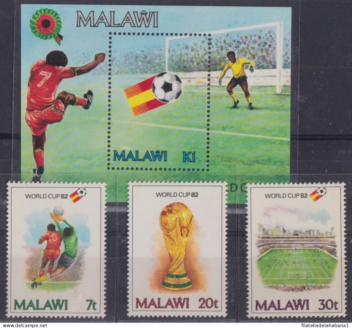 F-EX44514 MALAWI MNH 1982 WORLD CHAMPIONSHIP SOCCER FOOTBALL SET.  - 1982 – Spain