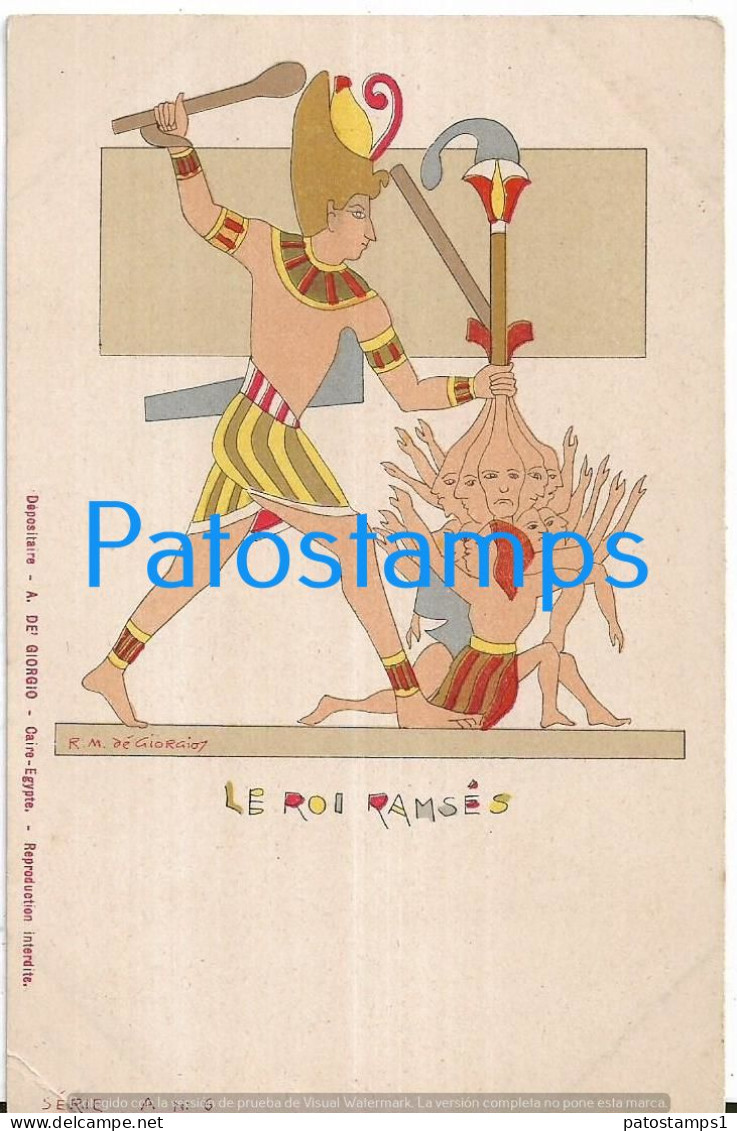 227426 AFRICA EGYPT ART ARTE SIGNED R. M. DE GIORGIO THE KING RAMSES  POSTAL POSTCARD - Other & Unclassified