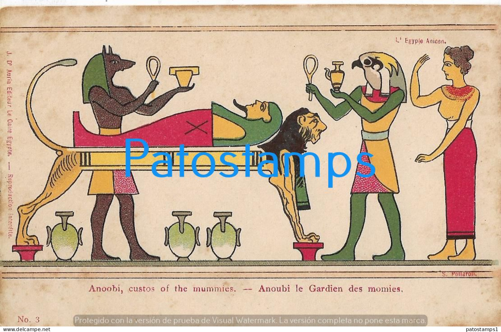 227427 AFRICA EGYPT ART ARTE ANNOBI CUSTOS OF THE MUMMIES SPOTTED POSTAL POSTCARD - Other & Unclassified