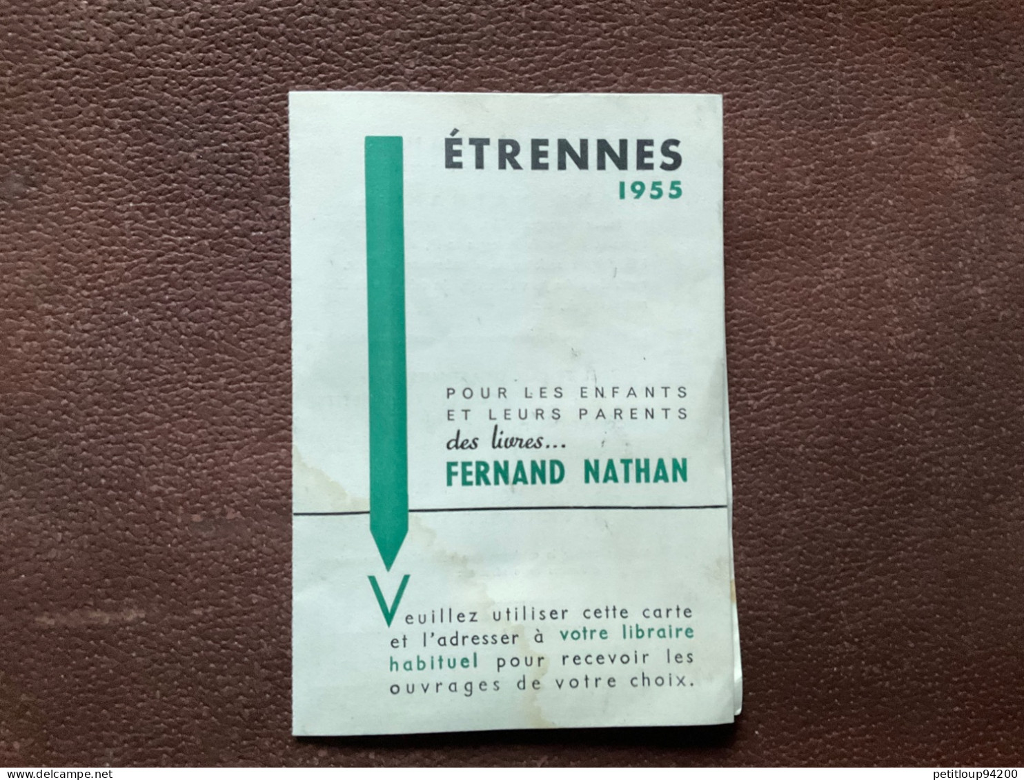 537 DOCUMENT Commercial FERNAND NATHAN  Étrennes 1955 - Agricultura