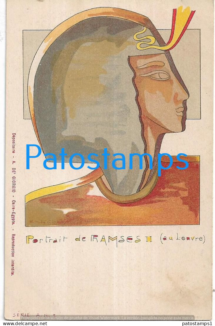 227428 AFRICA EGYPT ART ARTE RAMSES II PORTRAIT SPOTTED POSTAL POSTCARD - Other & Unclassified
