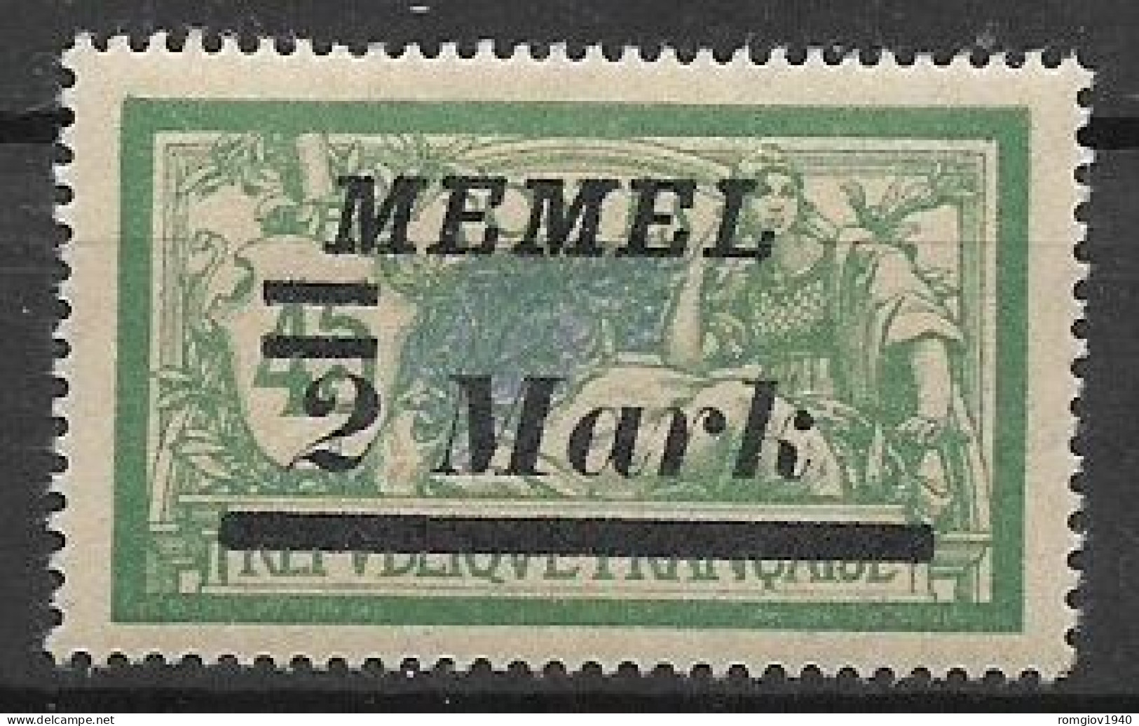 MEMEL OCCUPAZIONE TEDESCA 1922 FRANCOBOLLI DI FRANCIA SOPRASTAMPATI UNIF 69 MLH VF - Sonstige & Ohne Zuordnung