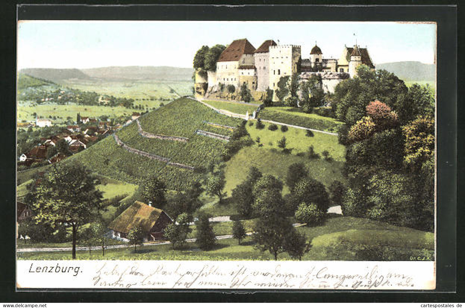 AK Lenzburg, Burg Aus Der Vogelschau  - Lenzburg