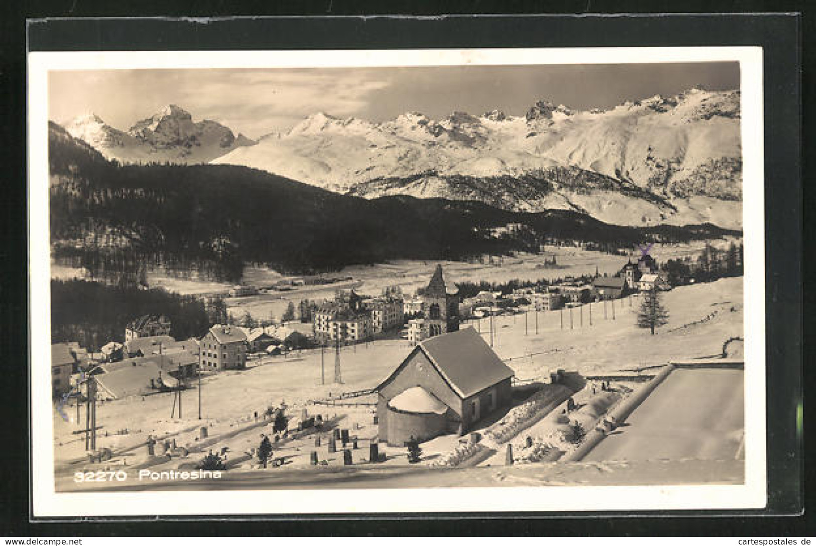 AK Pontresina, Teilansicht Im Schnee  - Pontresina