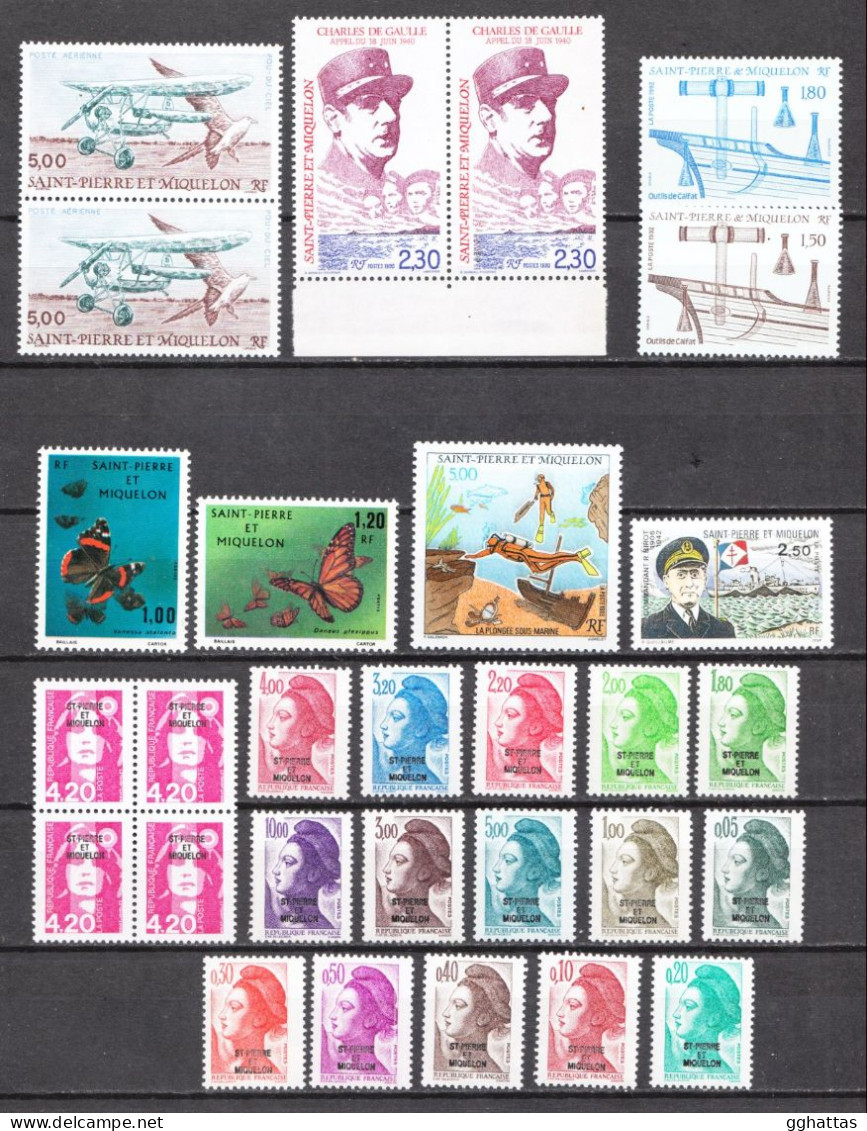 St-Pierre Et Miquelon Lot - Face Plus De 75 Fr - MNH OG ** - Lots & Serien