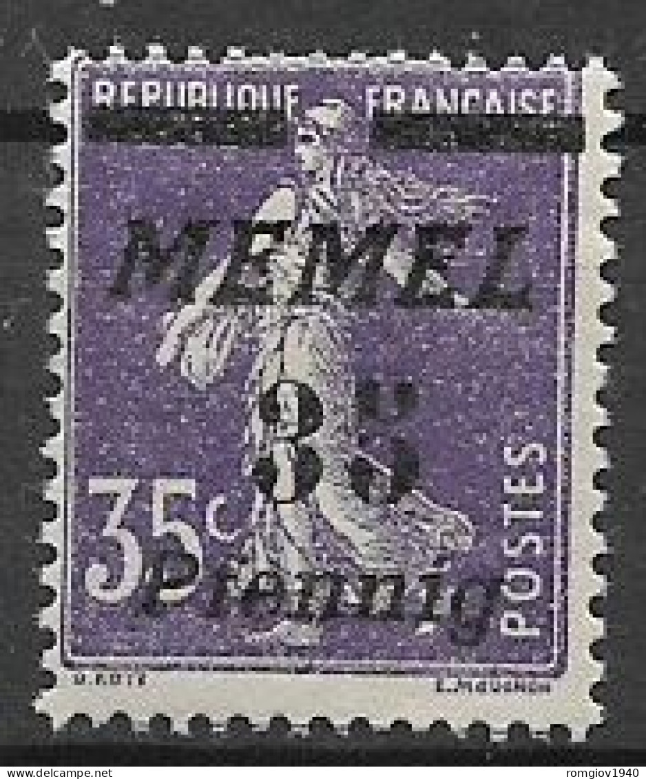 MEMEL OCCUPAZIONE TEDESCA 1922 FRANCOBOLLI DI FRANCIA SOPRASTAMPATI UNIF 65  MLH VF - Andere & Zonder Classificatie